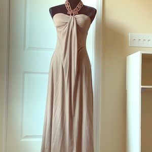 Gorgeous Maxi Halter Dress with Handwoven Beadwork